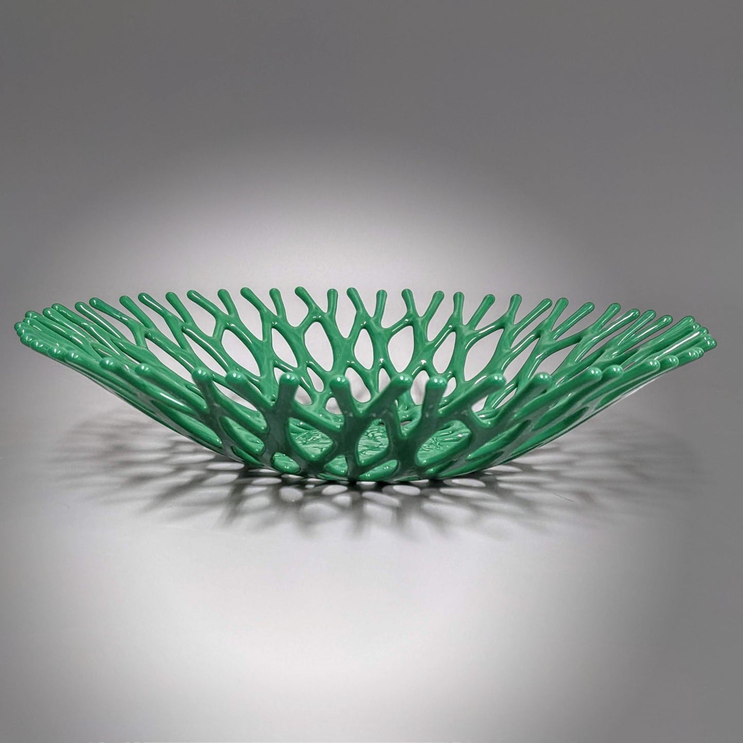 Glass Art Coral Bowl in Jade Green